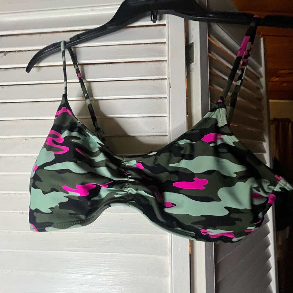 NO BOUNDARIES Green and Pink Bikini top/ available as set also